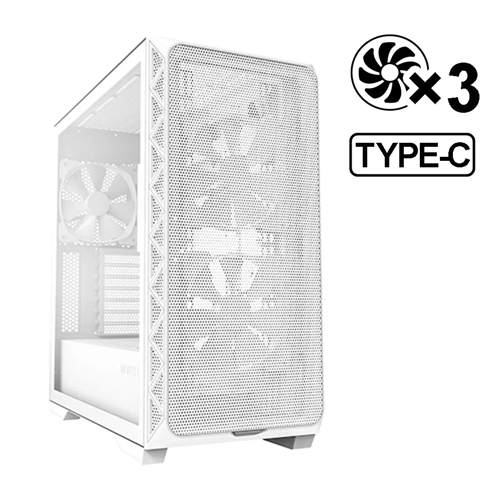 MONTECH(君主) Air 903 MAX WHITE 電腦機殼 (白) 內含14cm風扇*4/TYPE-C/支援直立顯卡 歷史價格詳細信息