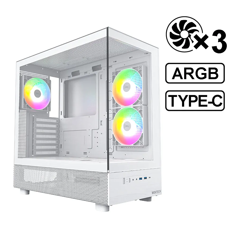 MONTECH 君主 XR 白 全景玻璃透側機殼 (ATX/Type-C/塔散175mm) 歷史價格詳細信息