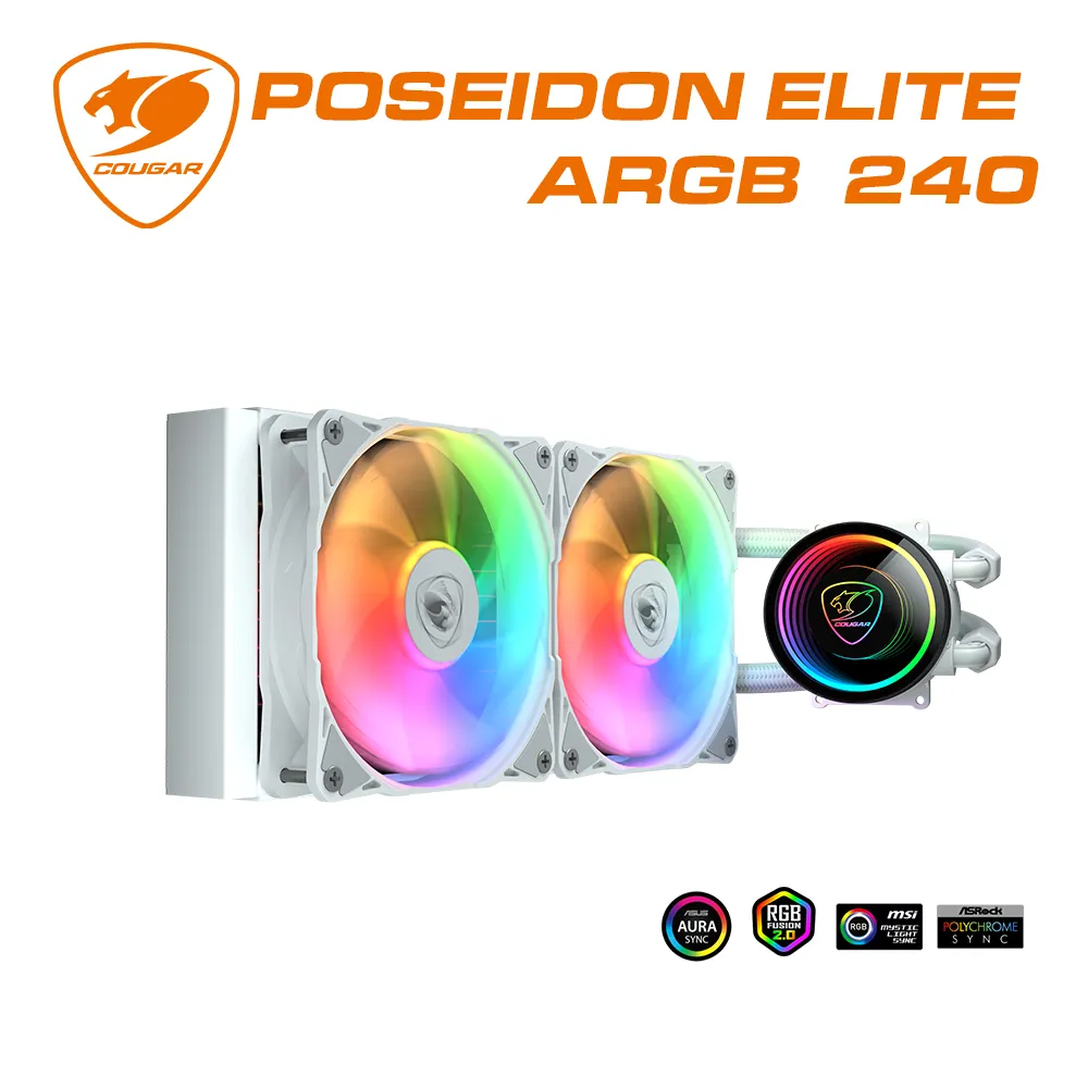 Cougar 美洲獅 POSEIDON ELITE ARGB 240 黑 白 水冷散熱器 散熱器 風扇 旋轉水冷頭 歷史價格詳細信息