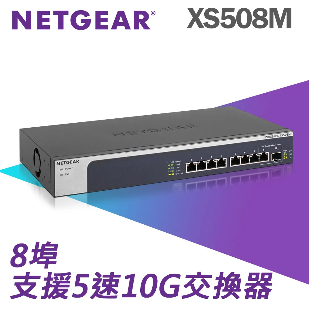 NETGEAR XS508TM  8埠 100M/1G/2.5G/5G/10G Gigabit +2 埠 10G光纖 雲管理智能型五速交換器 歷史價格詳細信息