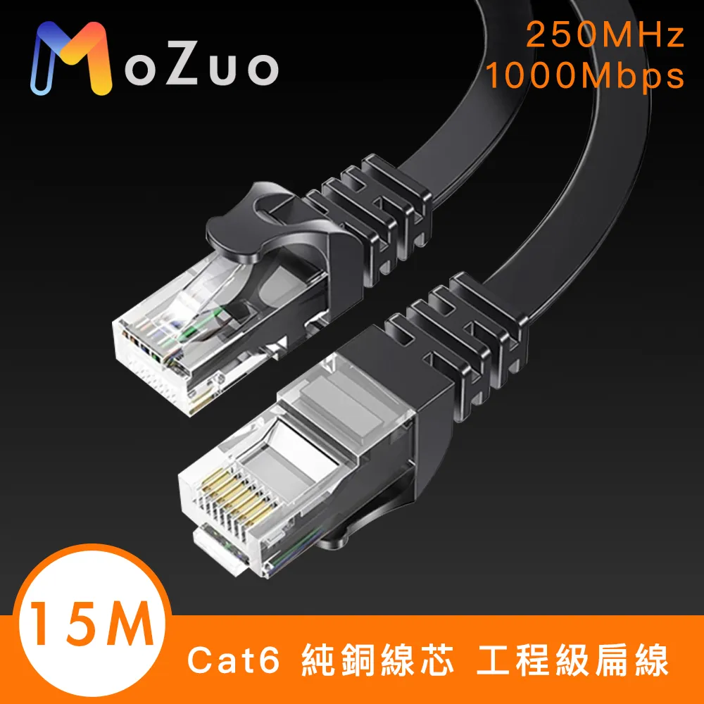 【魔宙】Cat6 純銅線芯抗干擾 飆速千兆網路工程級扁線 8M 歷史價格詳細信息