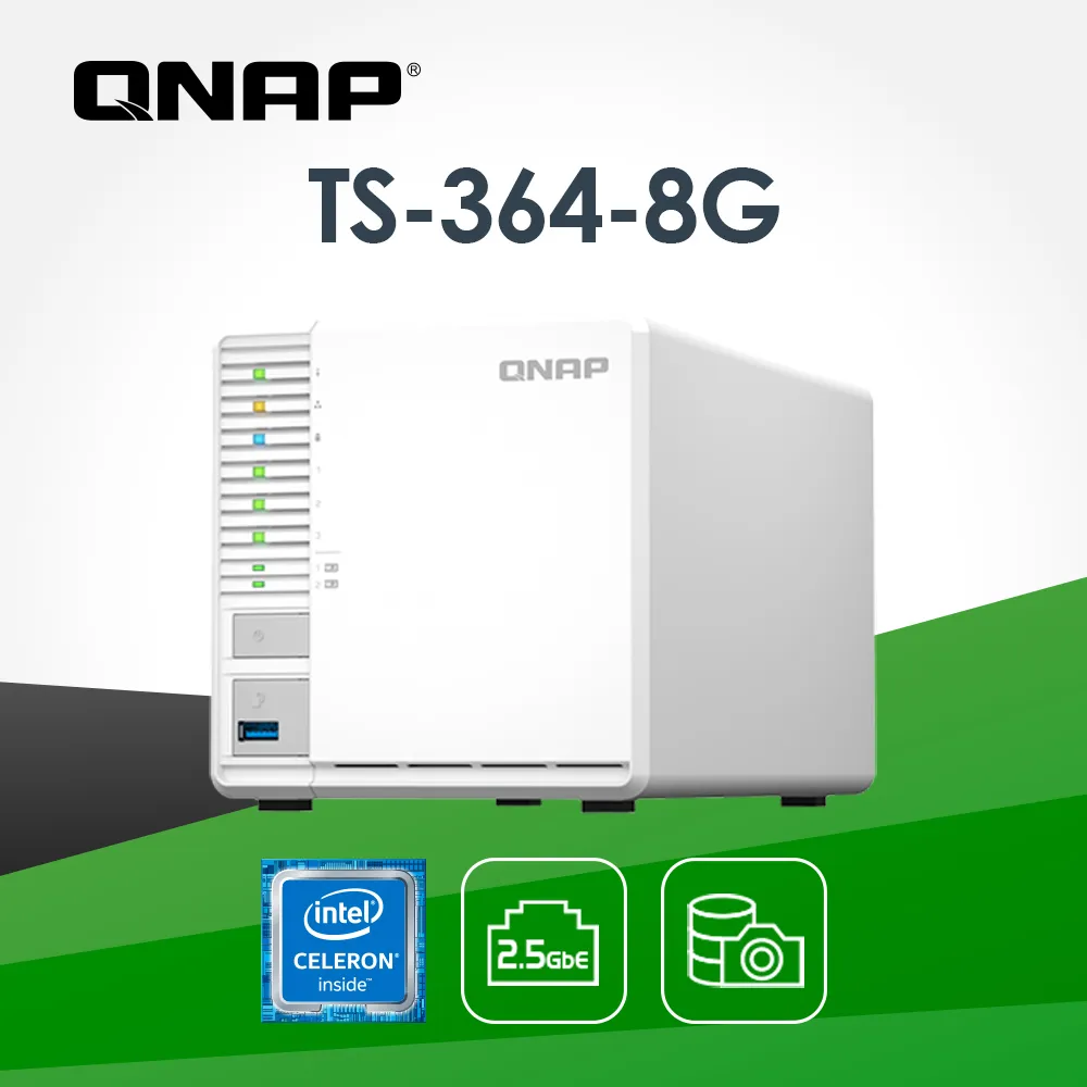 QNAP 威聯通 TS-364-8G 3Bay NAS 網路儲存伺服器(不含硬碟) 歷史價格詳細信息