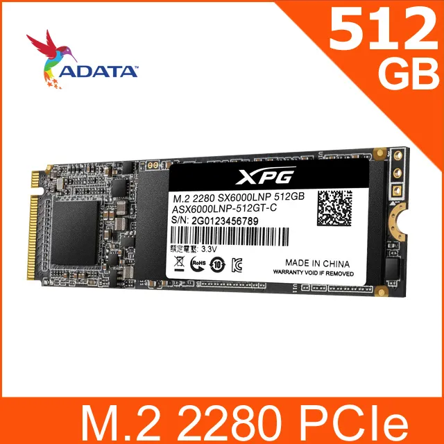 ADATA 威剛 XPG SX6000 Lite 512G M.2 PCIe SSD固態硬碟《附散熱片》 歷史價格詳細信息
