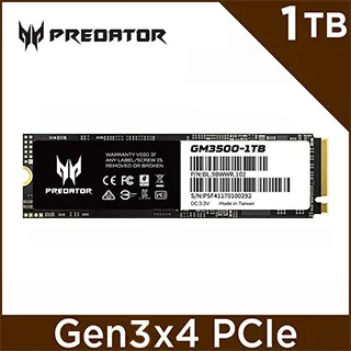Acer Predator GM3500 1TB M.2 2280 PCIe Gen3x4 SSD固態硬碟 歷史價格詳細信息