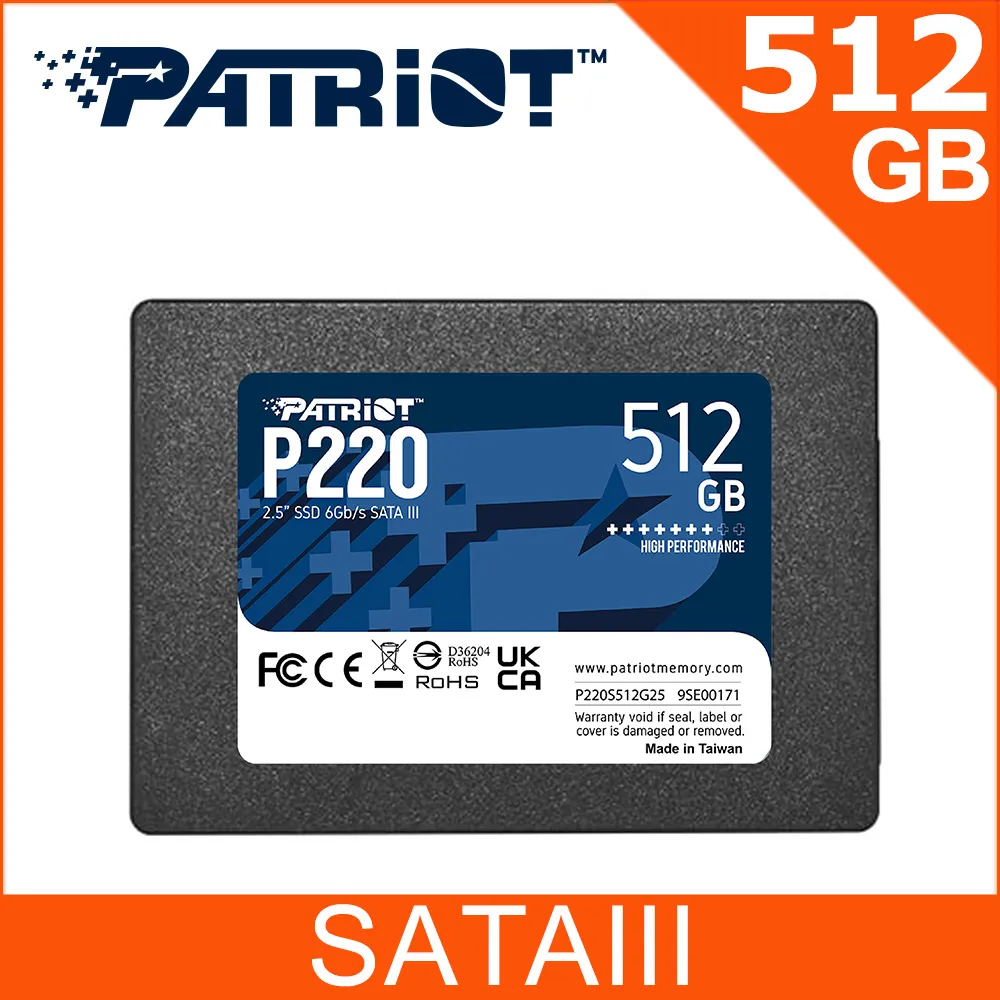 【PATRiOT 博帝】P220 SATA III 2.5吋 512GB SSD固態硬碟 歷史價格詳細信息