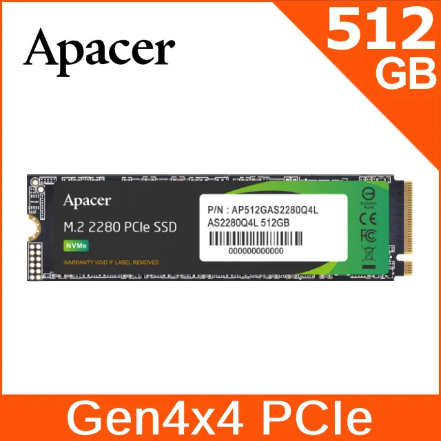 Apacer 宇瞻 AS2280Q4U 1TB M.2 PCIe 4.0 SSD (附散熱片) 歷史價格詳細信息