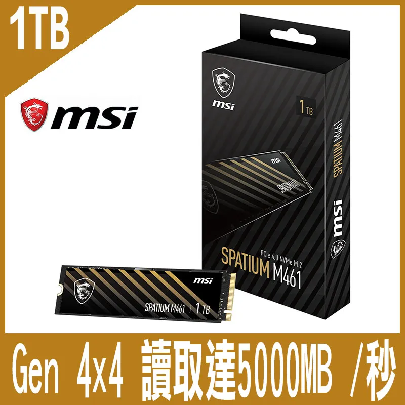 MSI微星 SPATIUM M461 1TB PCIe 4.0 NVMe M.2 SSD-限時促銷 歷史價格詳細信息