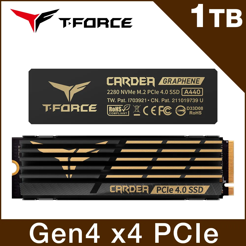 【Team 十銓】T-FORCE A440 Lite 1TB M.2 2280 PCIe 4.0 ssd固態硬碟 含散熱片 5年保(最高讀取7400MB/s) 歷史價格詳細信息