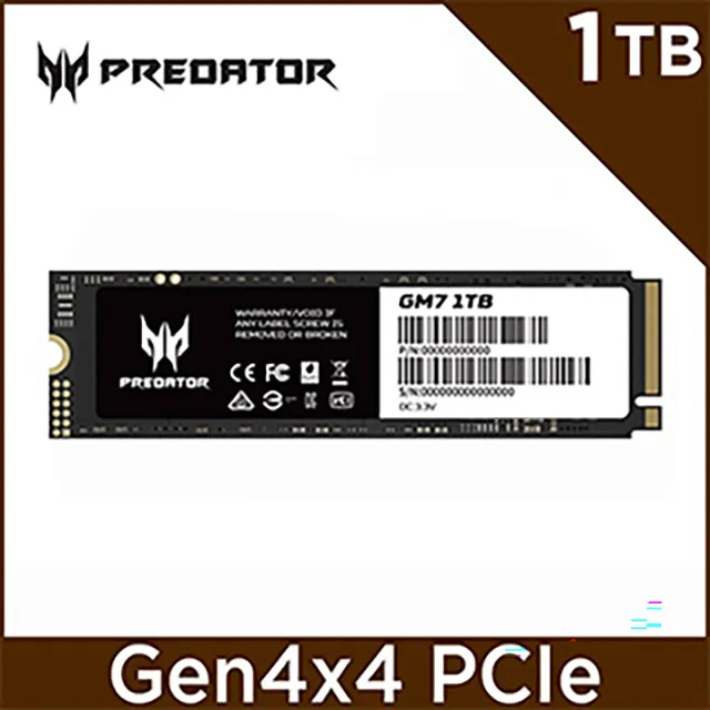 ACER Predator GM7 1TB M.2 PCIe Gen4x4 固態硬碟 全新品????門市優惠價1800 歷史價格詳細信息