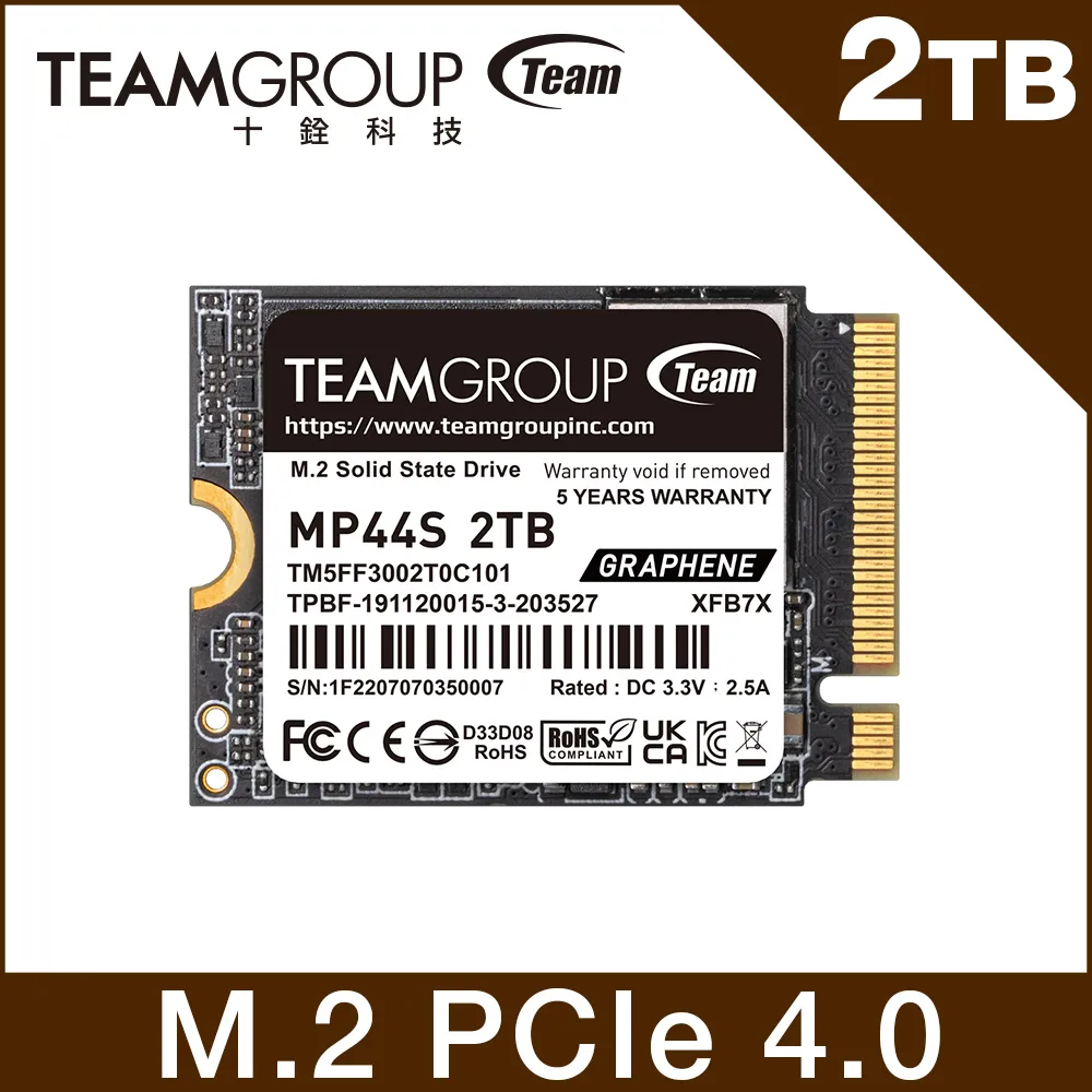 TEAM M.2-2230 PCI-E Gen4x4 MP44S 1TB、2TB固態硬碟 歷史價格詳細信息
