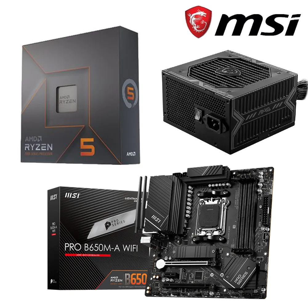【C+M套餐】AMD R5-7600X處理器+微星 PRO B650M-A WIFI 主機板+微星 GUNGNIR 110R 機殼 歷史價格詳細信息
