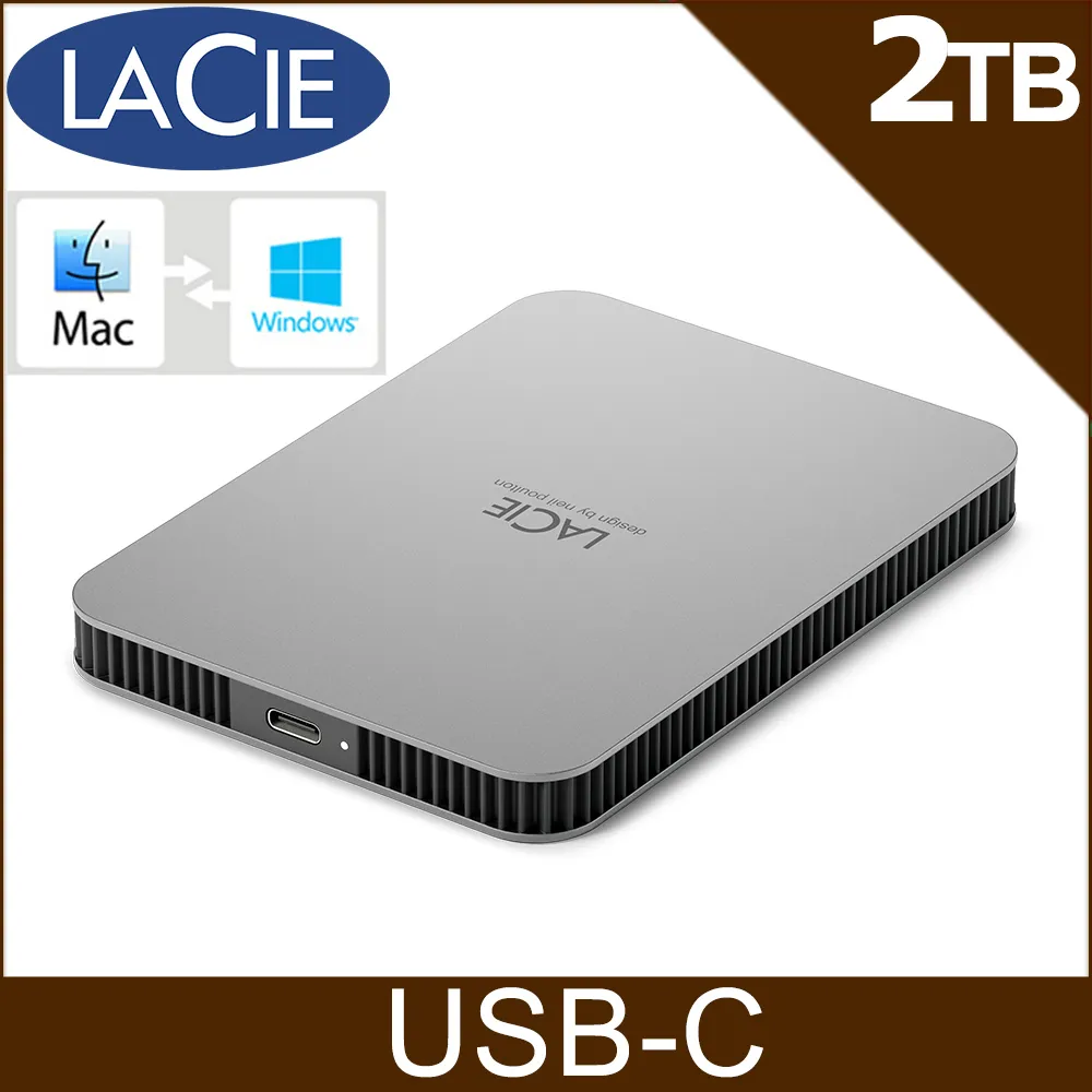 LaCie Mobile Drive 2TB USB-C USB 3.0 可攜式硬碟 太空灰 歷史價格詳細信息