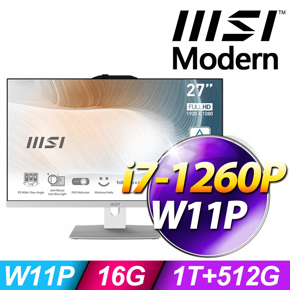 Modern AM272P 12M-430TW 27吋 液晶電腦 白色AIO一體機 16GB 升降螢幕 MSI579 歷史價格詳細信息