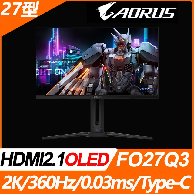 GIGABYTE AORUS FO27Q3 電競螢幕(27型/2K/360Hz/0.03ms/QD-OLED/HDMI2.1/Type-C) 歷史價格詳細信息