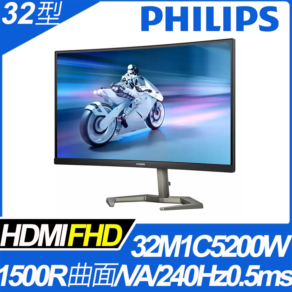 PHILIPS 32M1C5200W 曲面電競螢幕(32型/FHD/240hz/0.5ms/HDMI/VA) 歷史價格詳細信息