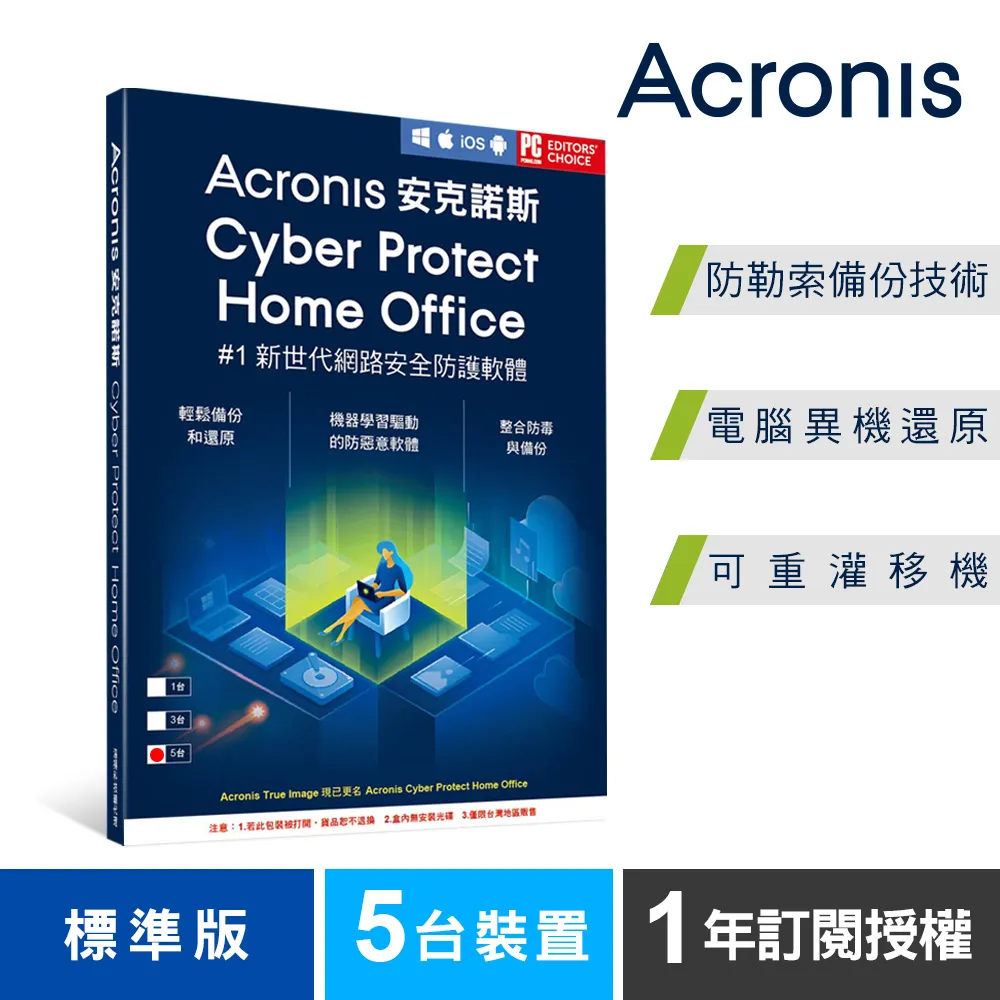 安克諾斯Acronis Cyber Protect Home Office 標準版1年訂閱授權-3台裝置-盒裝版 歷史價格詳細信息