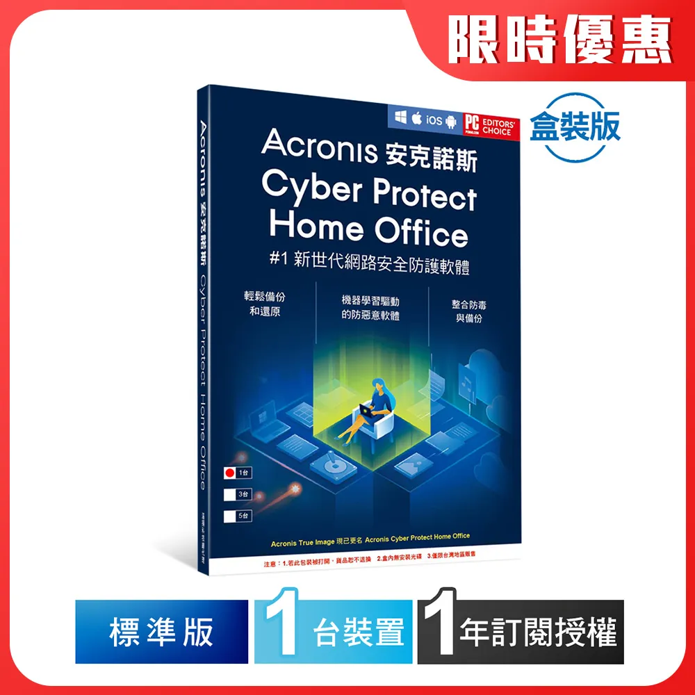 【Acronis 安克諾斯】Acronis Cyber Protect Home Office(2024 一次性授權-1台裝置-盒裝版) 歷史價格詳細信息