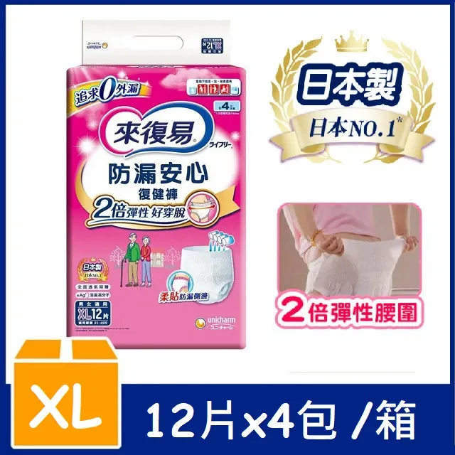 來復易 防漏安心復健褲 -成人紙尿褲 箱購 (S-XL) 兩箱組 歷史價格詳細信息
