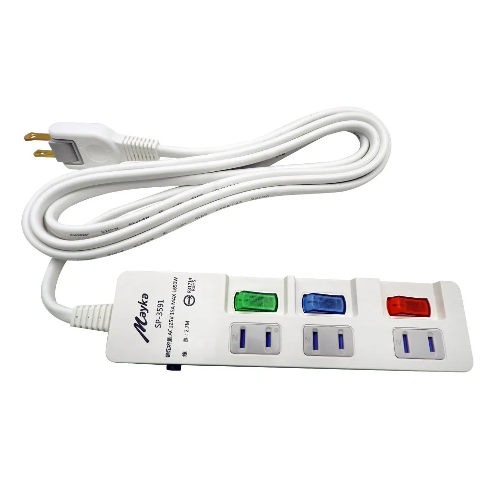 【明家Mayka】3孔2插2開關雷擊突波保護插座接頭(SL2201) 歷史價格詳細信息