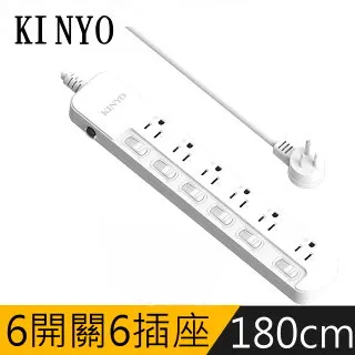 【KINYO】3P3孔6開6插斜角插頭延長線3.6M12尺(36612SD) 歷史價格詳細信息