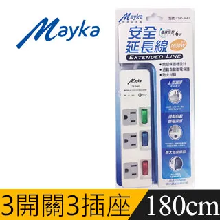 【Mayka明家】3孔1開6插 電源延長線 1.2M/4呎 (SP-604-4) 歷史價格詳細信息