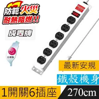 成電牌鐵殼系列 1切6座3P延長線 MT-5162-4.5米 歷史價格詳細信息