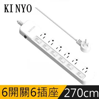 【KINYO】3P3孔6開6插斜角插頭延長線3.6M12尺(36612SD) 歷史價格詳細信息