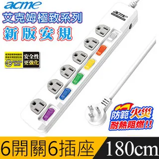 acme艾克姆1切6座3P安全延長線4.5M/15尺(SH9019) 歷史價格詳細信息