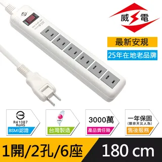 威電 新安規 15A 1開2孔2座 電源延長線-120公分 歷史價格詳細信息