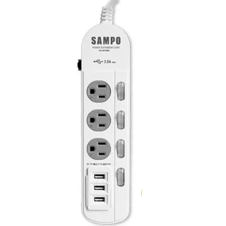 【SAMPO 聲寶】EL-W65R6U3 防雷擊 六開五插 保護蓋 USB延長線 6尺 歷史價格詳細信息