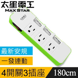 太星電工 彩色四開四插電腦線/3P 15A 6尺 混款【大潤發】 歷史價格詳細信息