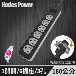 黑帝斯 HadesPower 4開3座2USB 3.4A智慧快充延長線/2.7m/黑色/DKU-43 歷史價格詳細信息