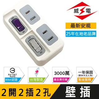 威電 新安規 15A 2開3孔2插 高負載分接式電腦壁插 歷史價格詳細信息