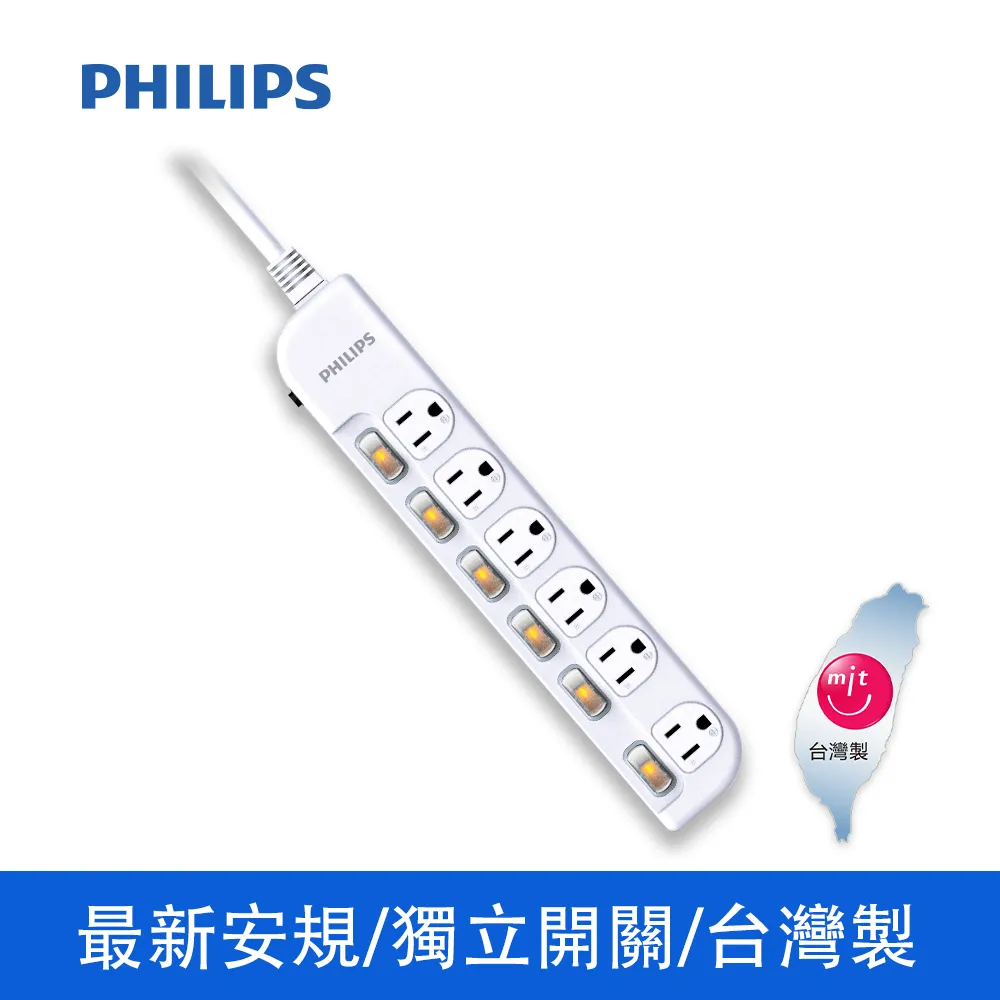 PHILIPS飛利浦 6切6座延長線 1.8M 白 CHP3460WA/96 歷史價格詳細信息