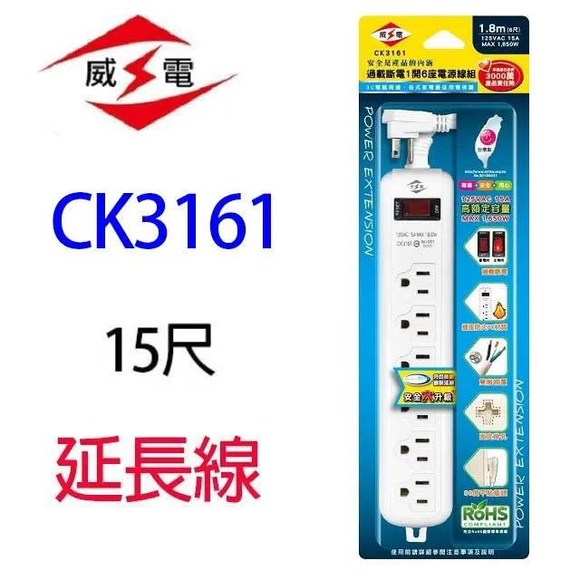 【2入】威電 CK2142 過載斷電1開4座 9 尺延長線 歷史價格詳細信息