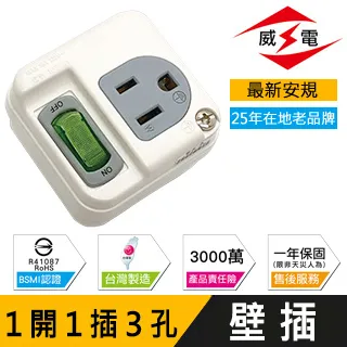 威電 新安規 15A 1開3孔4座 電源延長線-120公分 歷史價格詳細信息