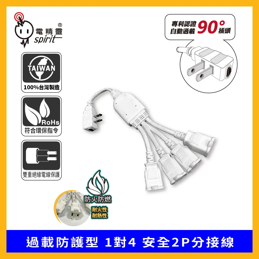 spirit 電精靈 過載防護型 1對3 安全2P分接線 歷史價格詳細信息