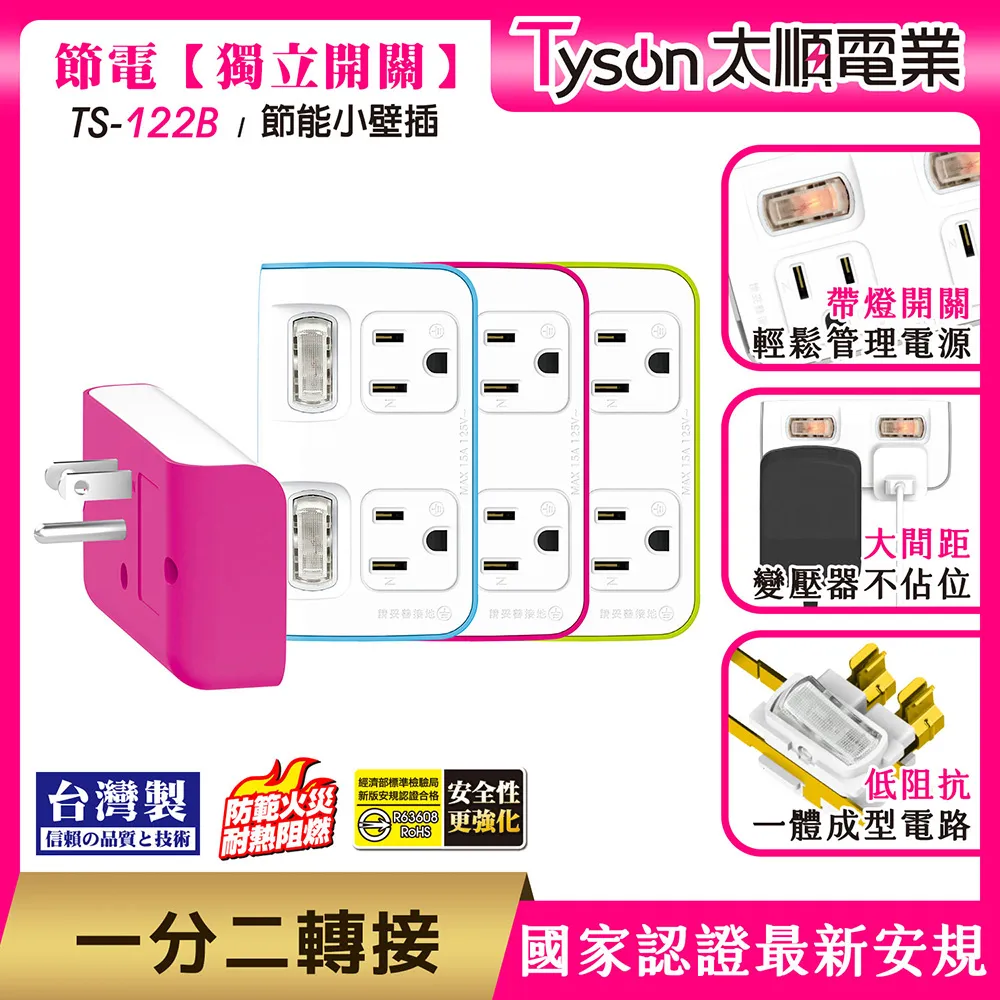 Tyson太順電業 TS-122B 2切2座 3P便利型 節能小壁插 歷史價格詳細信息