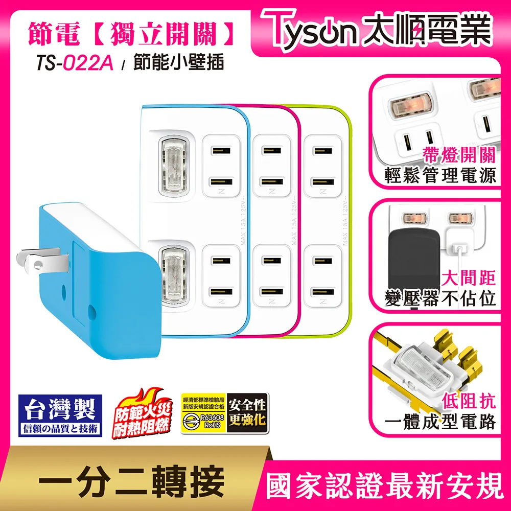 Tyson太順電業 TS-022A 2切2座 2P便利型 節能小壁插 歷史價格詳細信息