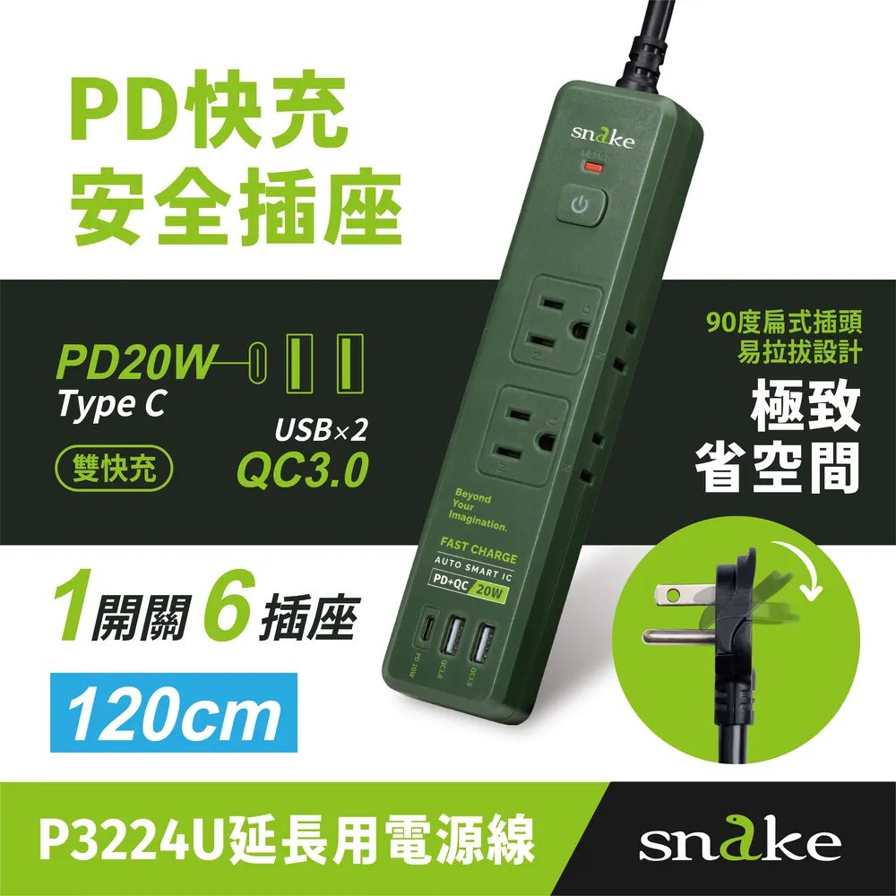 【Snake 蛇吞象】1開6插多功延長線（1.8m/PD+QC/1650W） 歷史價格詳細信息
