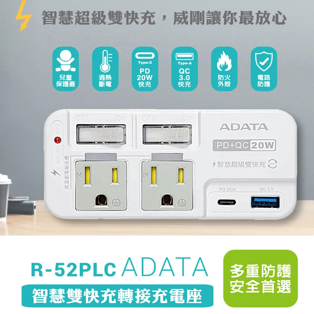 【ADATA 威剛】2P4插5開快充PD+QC延長線1.8M 歷史價格詳細信息