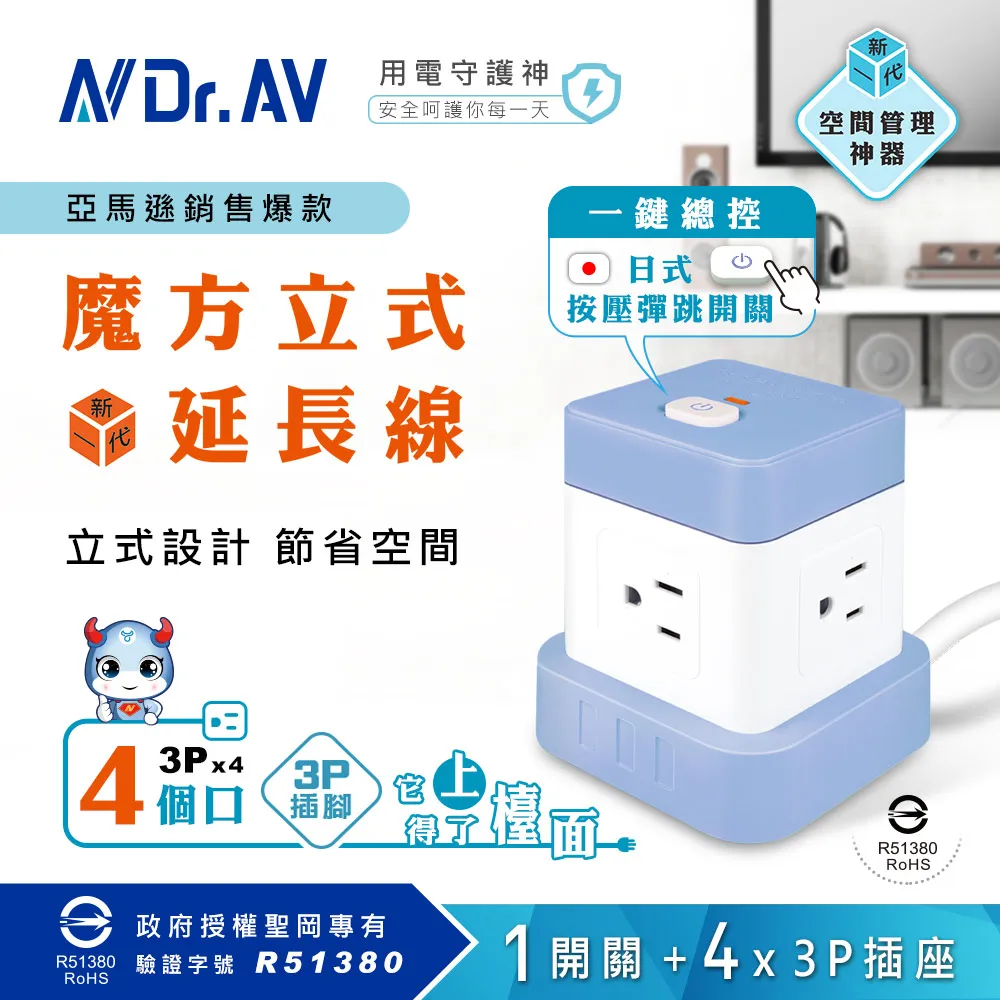 【聖岡科技Dr.AV】TX-722AC-4炫麗2孔2插2USB 4尺 延長線(日式彈跳開關/180度平貼式插頭) 歷史價格詳細信息