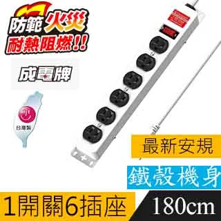 成電牌鐵殼系列 1切6座3P延長線 MT-5162-4.5米 歷史價格詳細信息