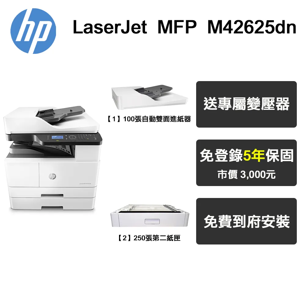 HP M42625dn A3 黑白雷射 多功能印表機+連續送稿器ADF+第二紙匣+四支碳粉+鐵櫃組合（五年保固） 歷史價格詳細信息