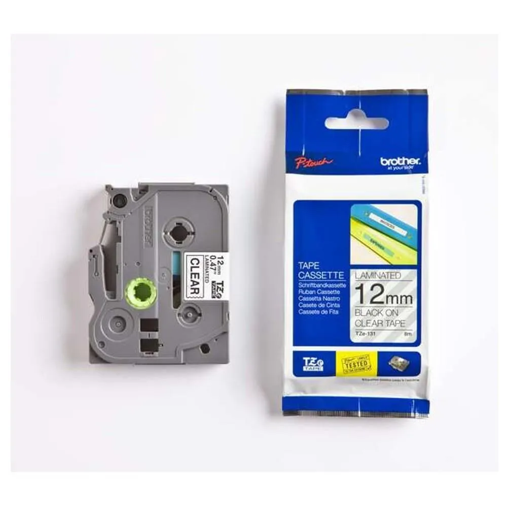 兄弟牌 BROTHER 透明底黑字 18mmx8M 標準黏性護貝標籤帶 2入/ 包 TZe-141 歷史價格詳細信息