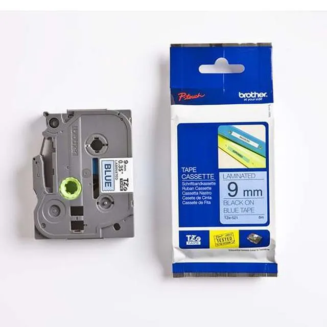 兄弟牌 BROTHER 藍底黑字 36mmx8M 標準黏性護貝標籤帶 2入/ 包 TZe-561 歷史價格詳細信息
