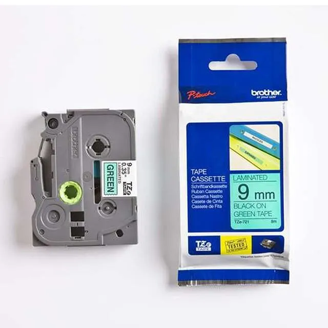 Brother TZE-721/綠底黑字/9mmx8m 相容護貝標籤帶 歷史價格詳細信息