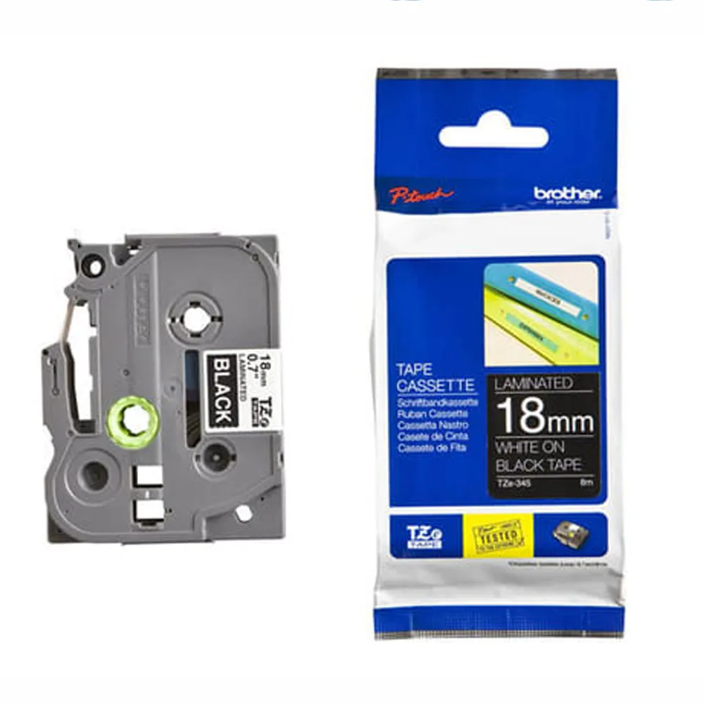 brother 18mm特殊規格護貝標籤帶 TZ-345 黑底白字 TZ-M941 銀底黑字  內含五捲 歷史價格詳細信息