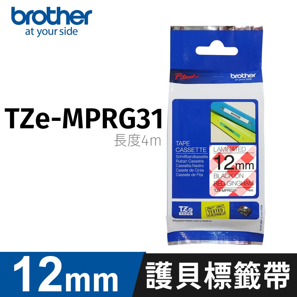 Brother TZe-MP RG31 創意 護貝標籤帶 ( 12mm 俏紅格紋 ) 歷史價格詳細信息