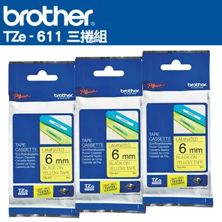 Brother TZe-611 副廠黃底黑字標籤帶 6mm 歷史價格詳細信息